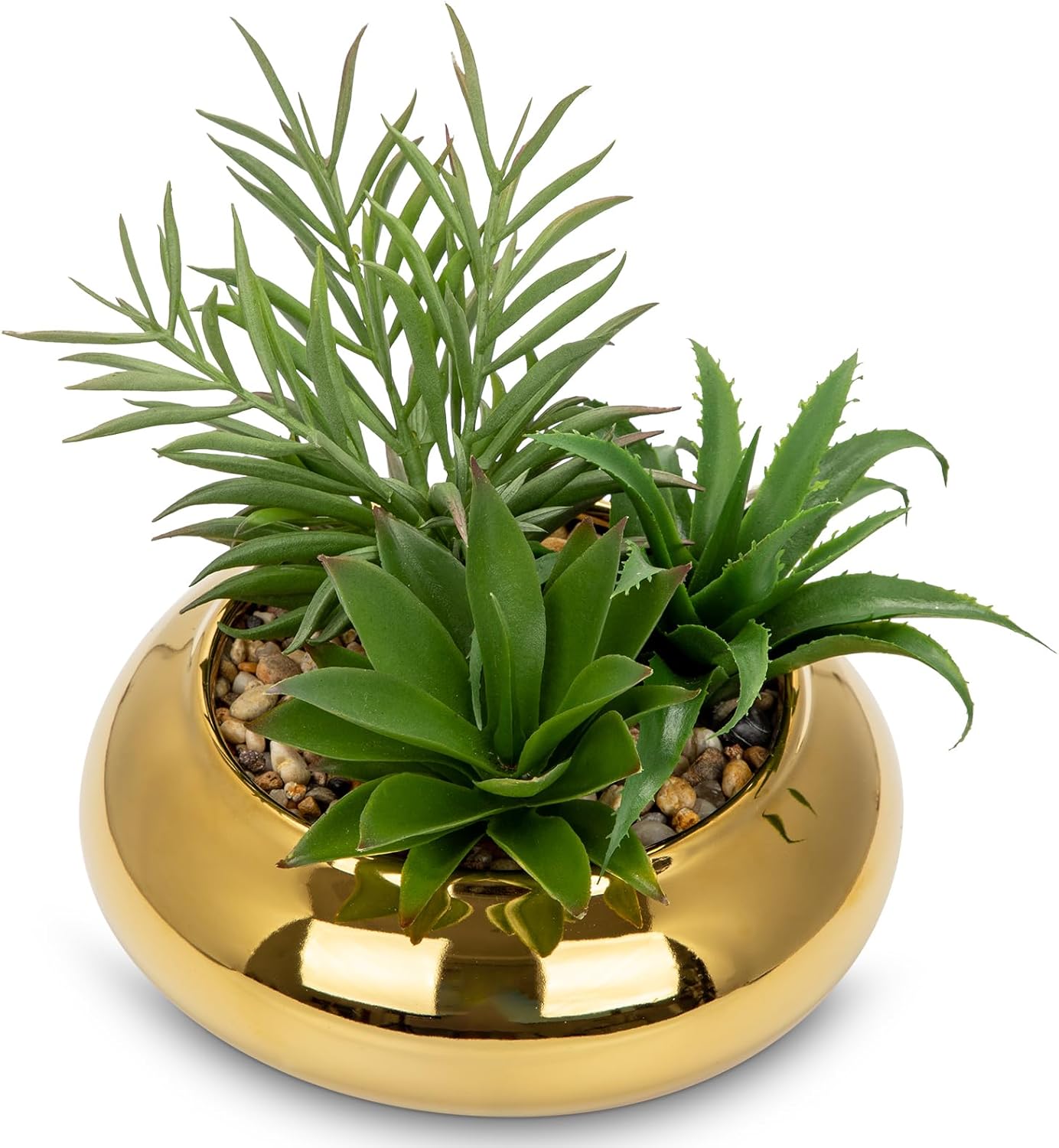 Artificial Succulent in Gold Pot