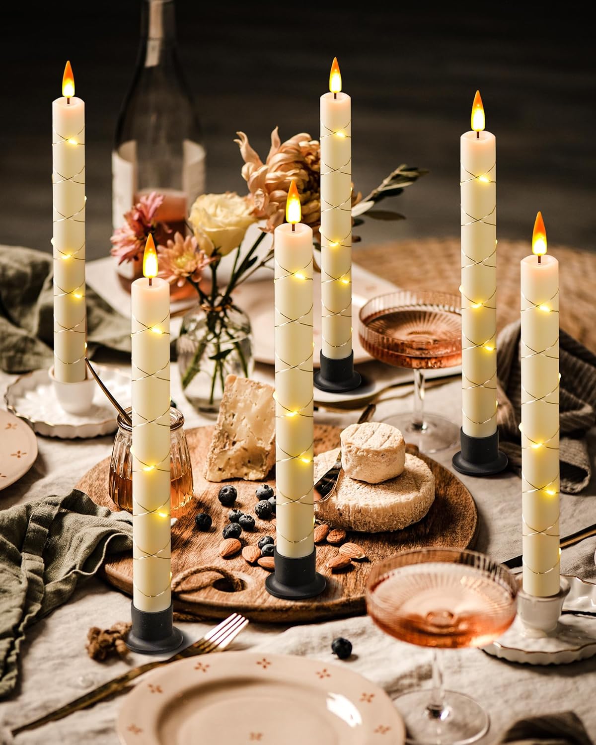 LED Flameless Cone Candle, 6pcs