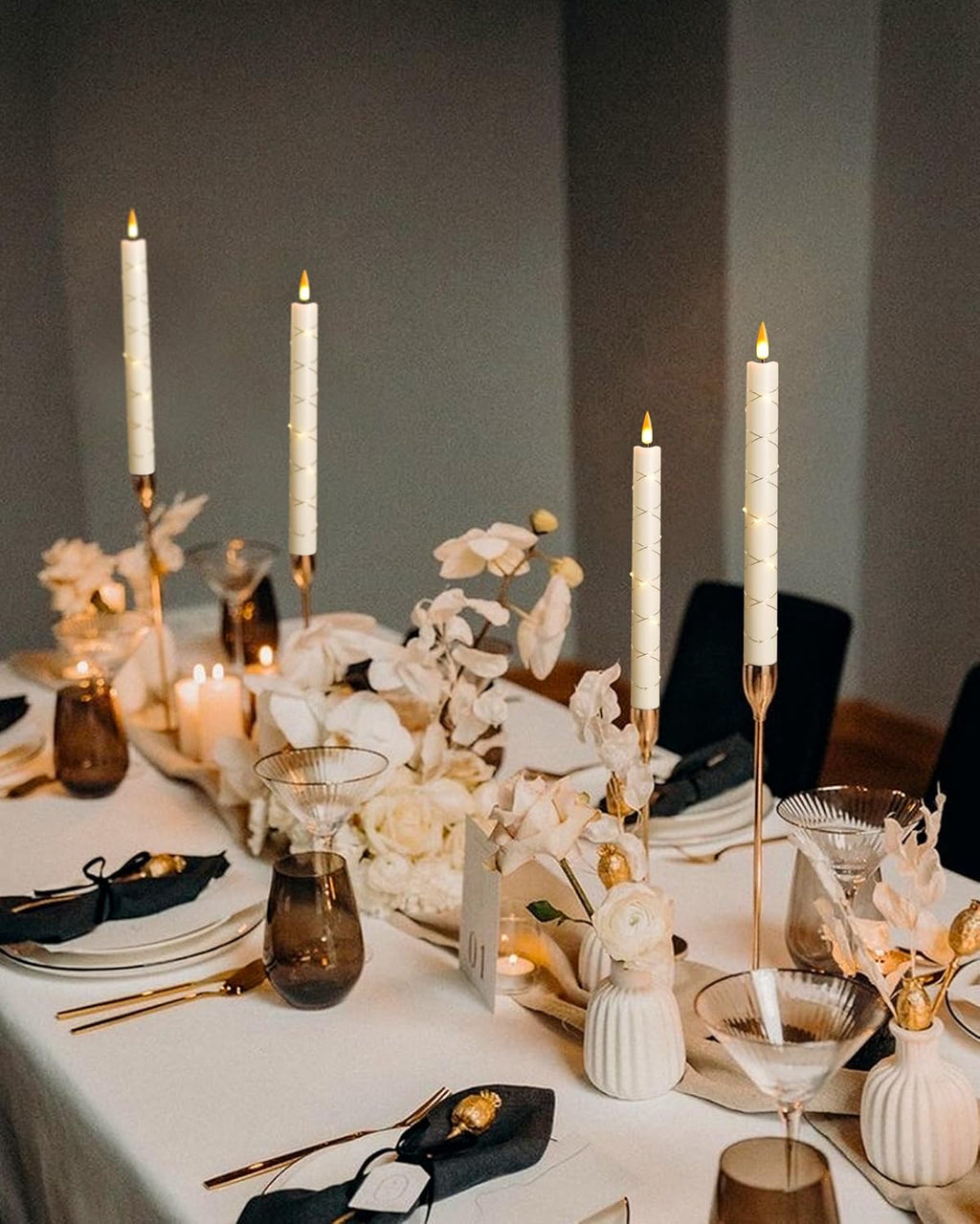 LED Flameless Cone Candle, 6pcs