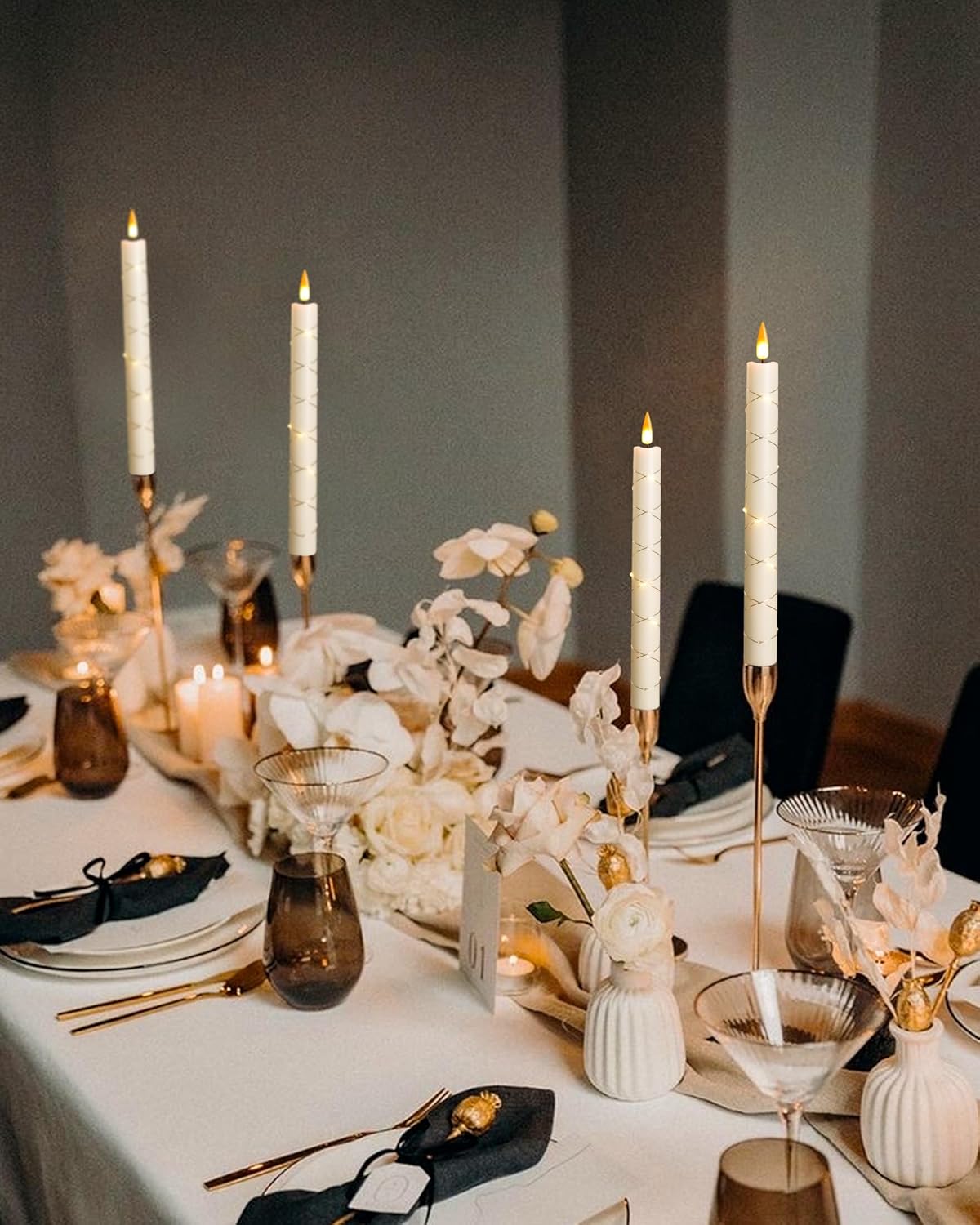 LED Flameless Cone Candle, 6pcs