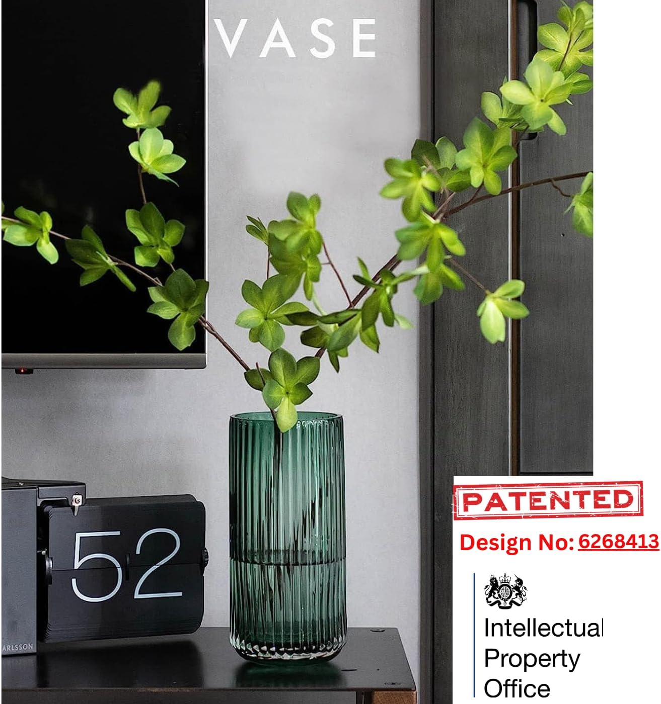 26cm Thickened Green Glass Vase