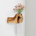 Gold Wall Hand Vase Sculpture