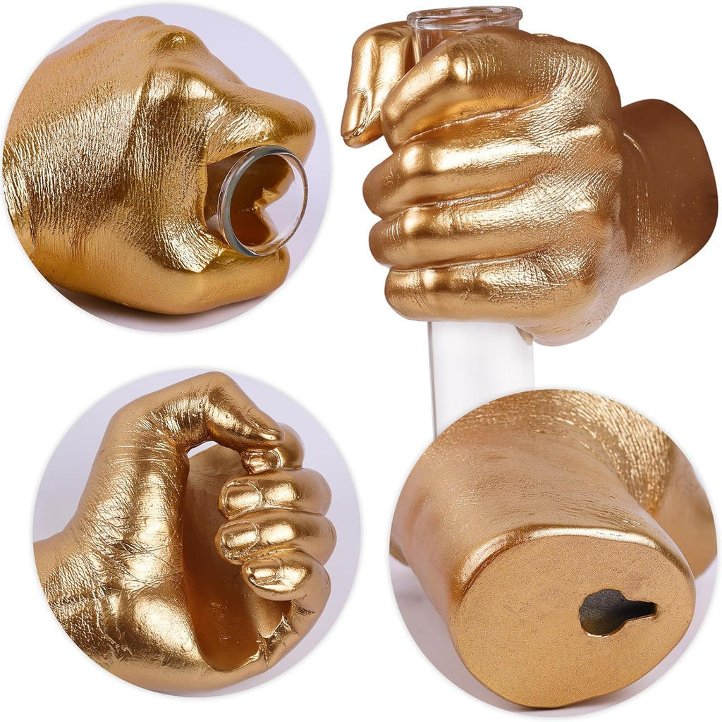 Gold Wall Hand Vase Sculpture