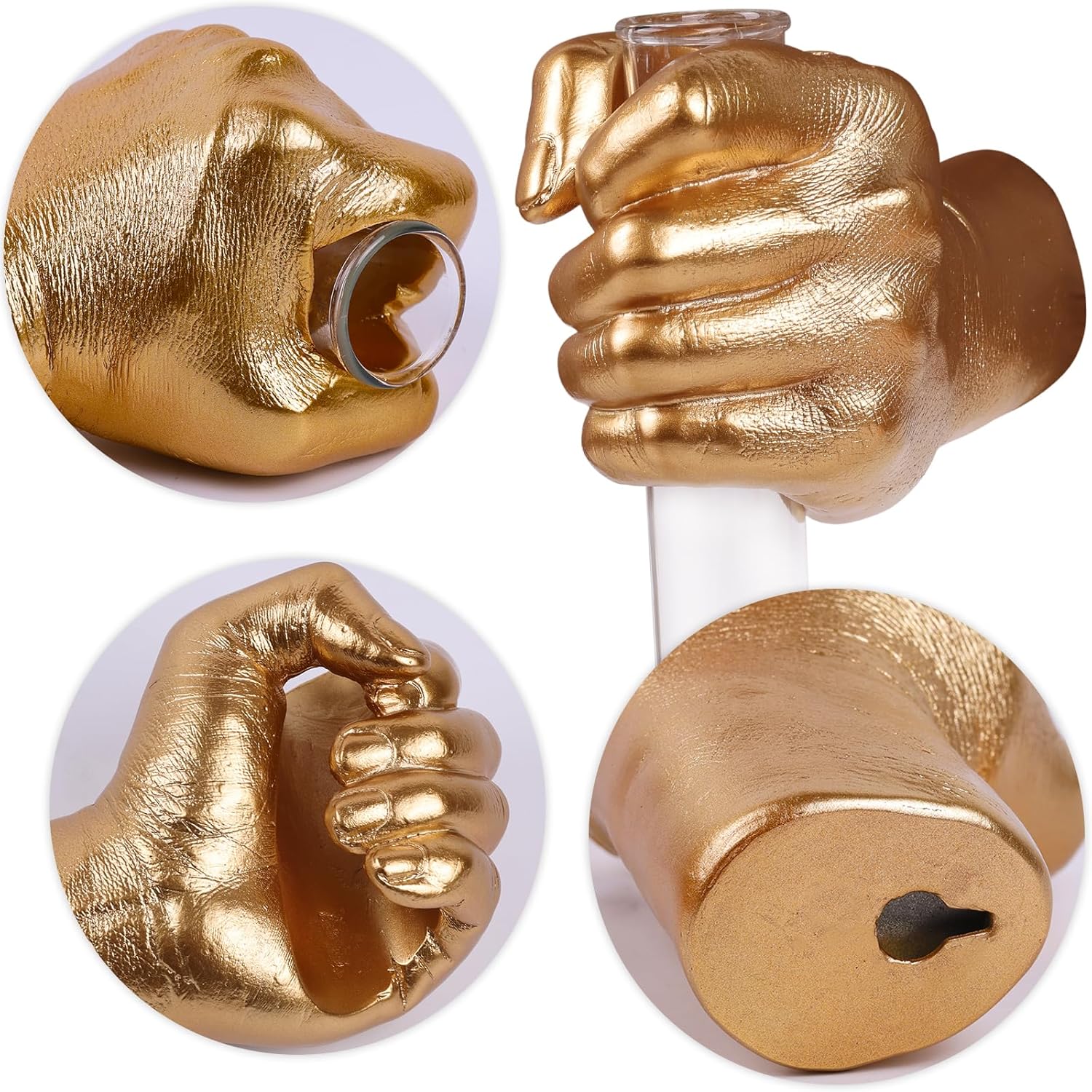 Gold Wall Hand Vase Sculpture